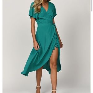 Dani green surplice midi